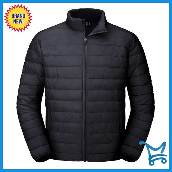 Men's Lightweight Puffer Jacket Water Repellent Windproof Insulated Winter Coat